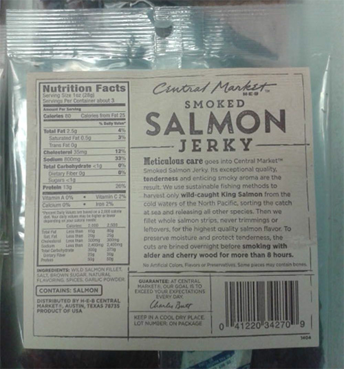 World Wide Gourmet Foods Issues Allergy Alert on Undeclared Wheat and Soy in Central Market Teriyaki Salmon Jerky